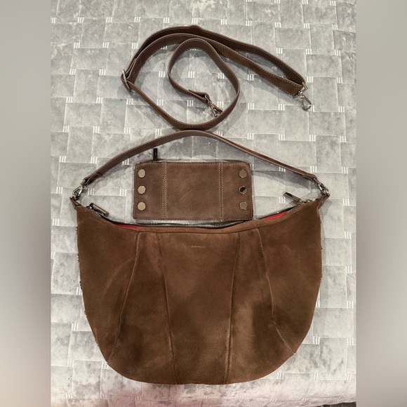 Hammitt Morgan Espresso Brown Suede Bag and North 110 wallet - Picture 1 of 7